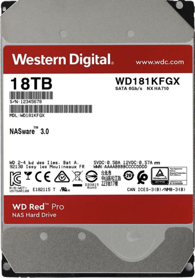 WD RED PRO 18TB 3.5 NAS HDD 512MB